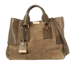 Large Callaghan Tote,Leather/Suede,Green,DB/S/E,3*